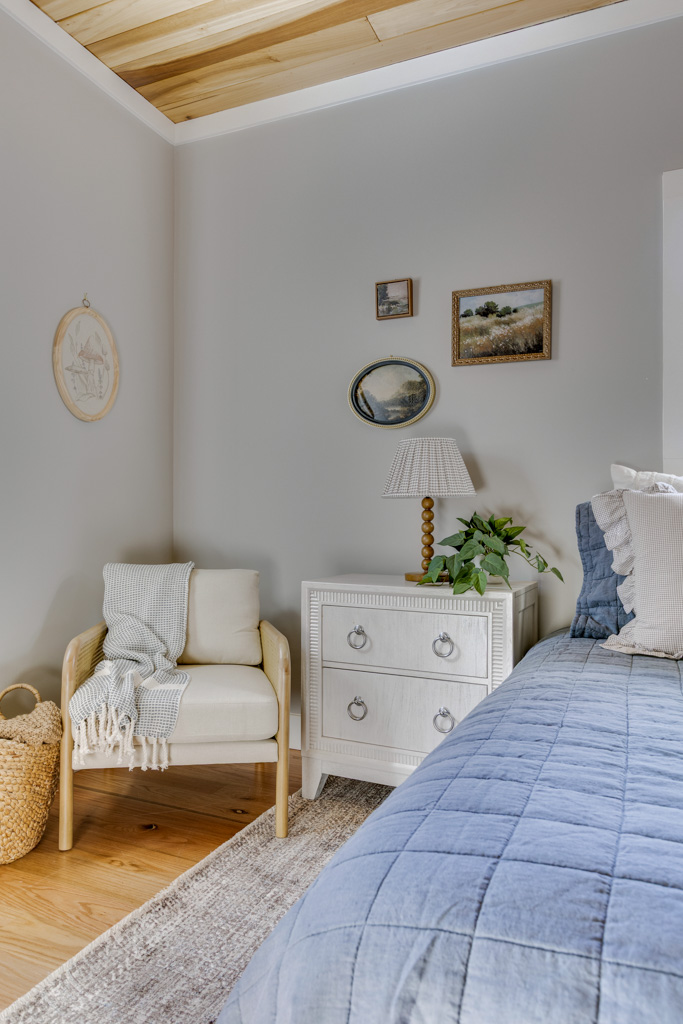Bedroom with lake views